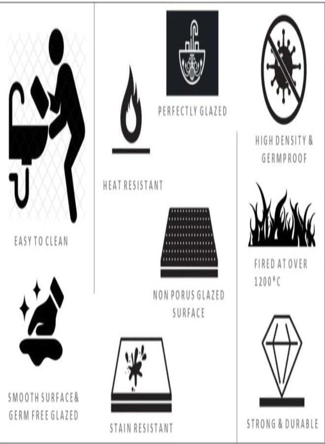 SEA SHORE حوض حمام سيراميك فاخر من سي شور - حوض غسيل مستورد بتصميم أنيق يوضع على سطح الطاولة، أبيض وأسود (20 × 15 × 5.5 بوصة) - Image 5